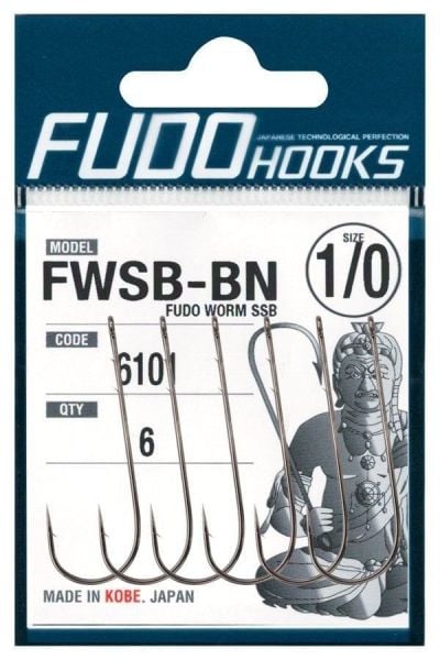 Fudo 6101 Worm SSB No:1-0 Siyah Nikel Uzun Pala Tırnaklı İğne 6 Adet