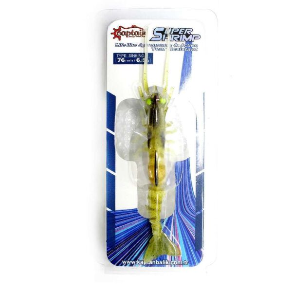 Captain 3049 Magic Shrimp 3D Silikon Karides 76mm 55gr Suni Yem