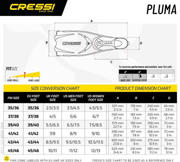 Cressi Pluma Blue/Blue 43-44 Dalış Paleti