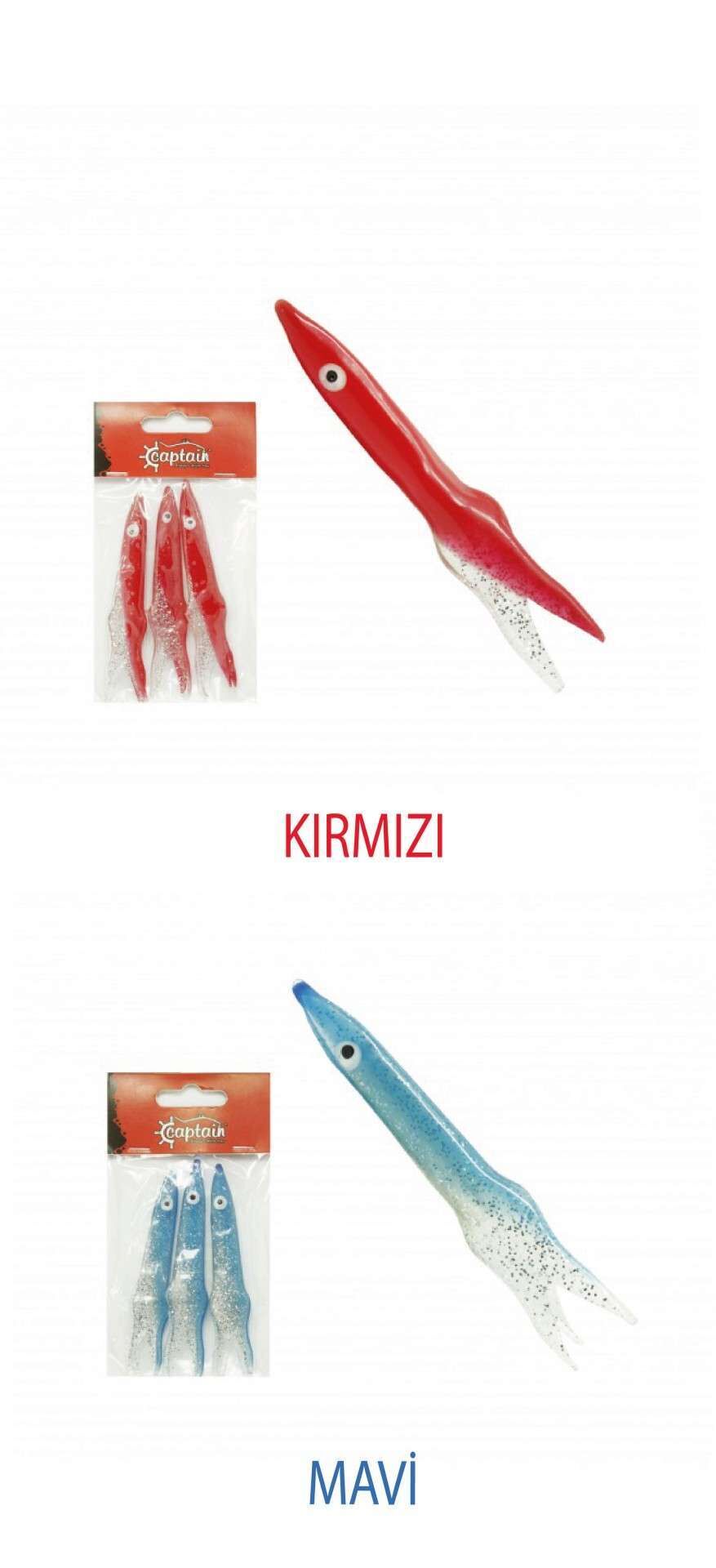 Captain 3580 Octopus Glitter 8cm Sübye 3lü Paket Suni Yem