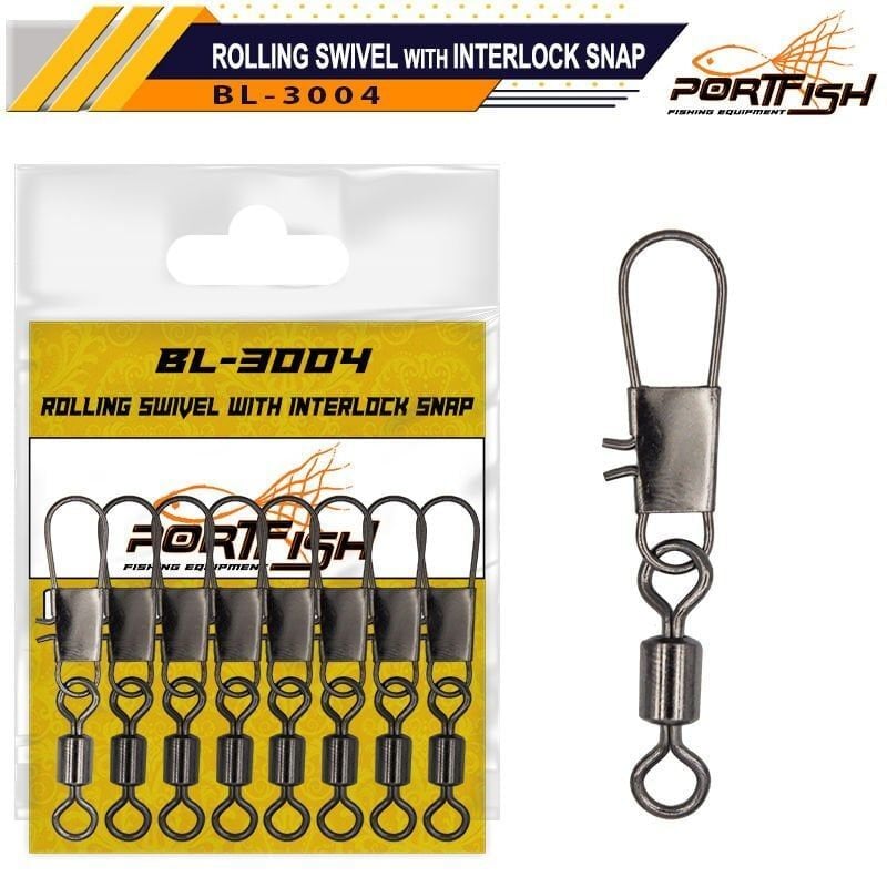 Portfish BL-3004 No:1 Bilyalı Fırdöndülü Klips 10 Adet