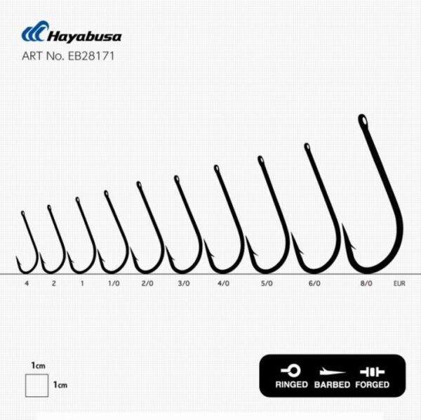 Hayabusa HOSN 561 Delikli Uzun Pala Olta İğnesi Black Nikel
