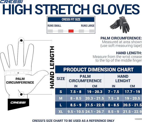 Cressi High Stretch 3.5 mm S Beden Dalış Eldiveni