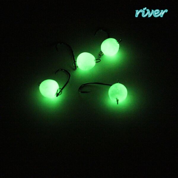 River Mafsallı Hareketli Glow Jig Head 4P 3.5 GR