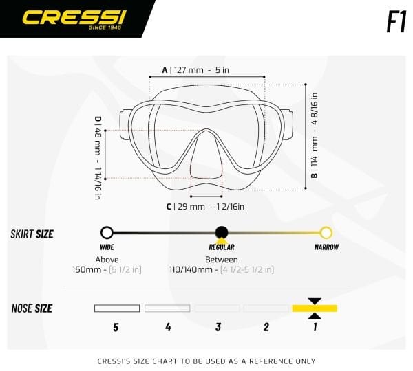 Cressi F1 Frameless Silver Yetişkin Dalış Maskesi