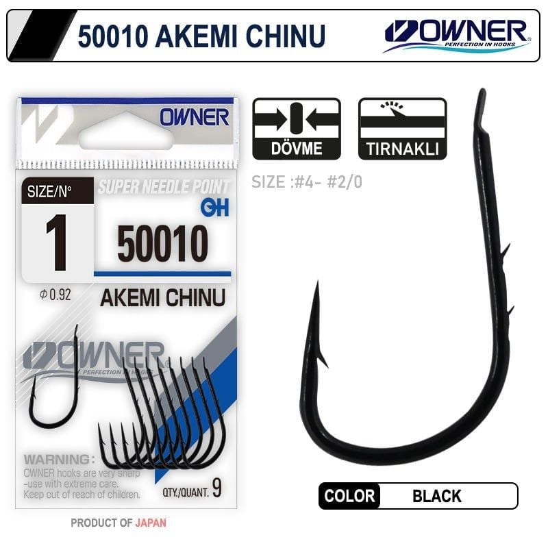 Owner 50010 Akemi Chinu No:4 Black İğne 12 Adet