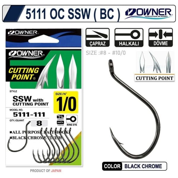OWNER 5111 OC SSW No:6-0 Black Chrome İğne 4 Adet