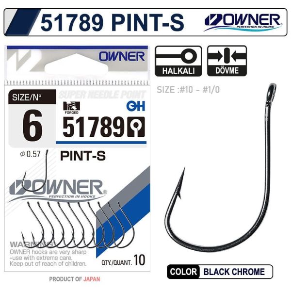 OWNER 51789 Pint-S No:2 Black Chrome İğne 9 Adet