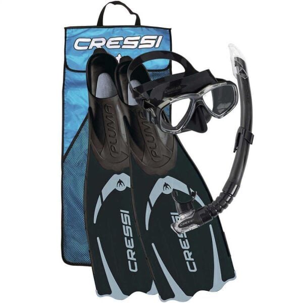 Cressi Pluma Black Palet Maske Şnorkel Seti Numara:39-40