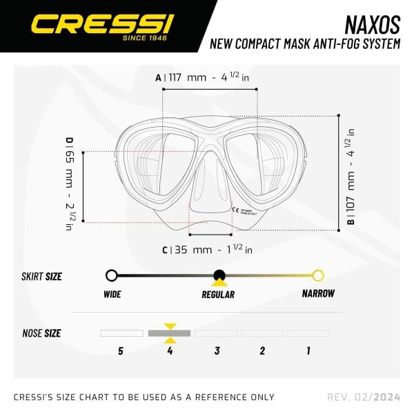 Cressi Naxos Yetişkin Dalış Maskesi Black-Black