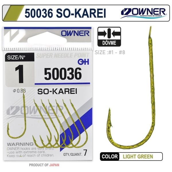 Owner 50036 So- Karei No:1 Light Green İğne 7 Adet