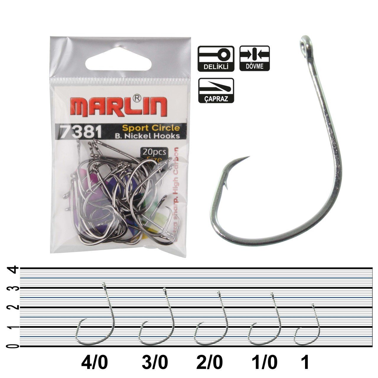 Marlin V7381 Cırcle HC BN İğne No:2/0 (20Pcs)