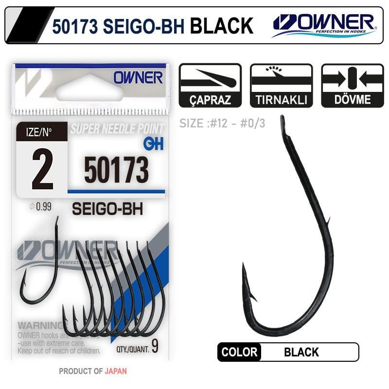 Owner 50173 Seigo-Bh No:1-0 Black İğne 8 Adet
