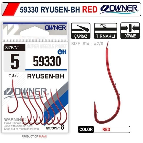 Owner 59330 Ryusen-Bh No:2-0 Red İğne 4 Adet
