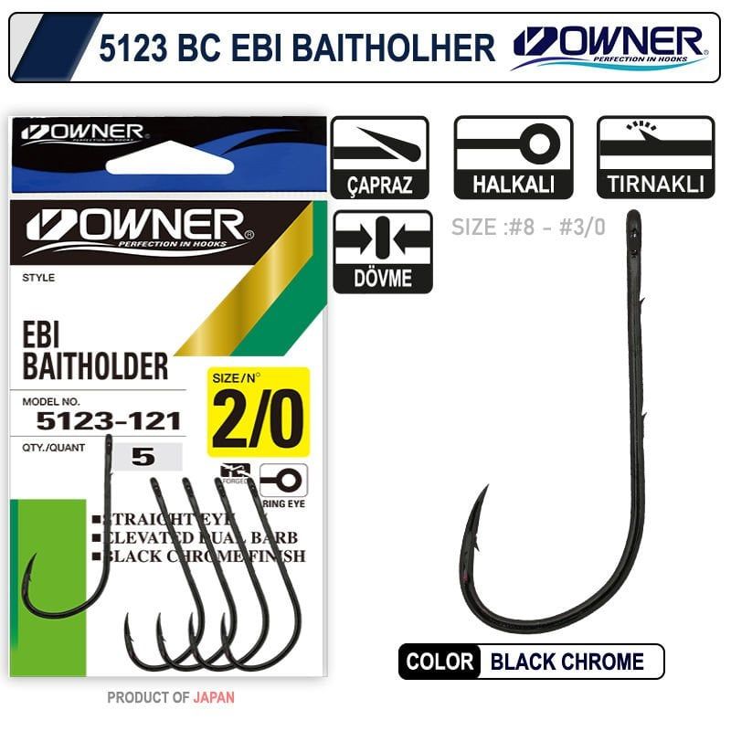 Owner 5123 Ebi Baitholder No:3-0 Black Chrome İğne 4 Adet