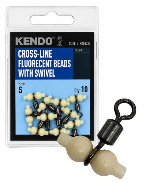 Kendo Cross-line Fluorecent Beads With Swivel 10 Adet S