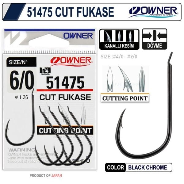 Owner 51475 OC Fukase No: 50- Black Chrome İğne 6 Adet