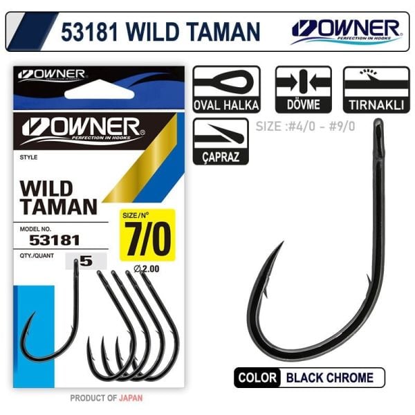 Owner 53181 Wild Taman No:7-0 Black Chrome İğne 5 Adet