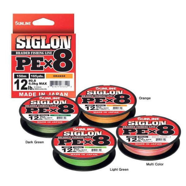 Sunline Siglon Braid Pe x8 İp Misina LIGHT GREEN - 0.132MM - 150MT - 4.5KG