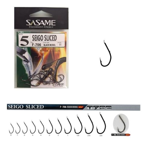 Sasame F-706 Seigo Sliced No:8 Black Nickel İğne 13 Adet
