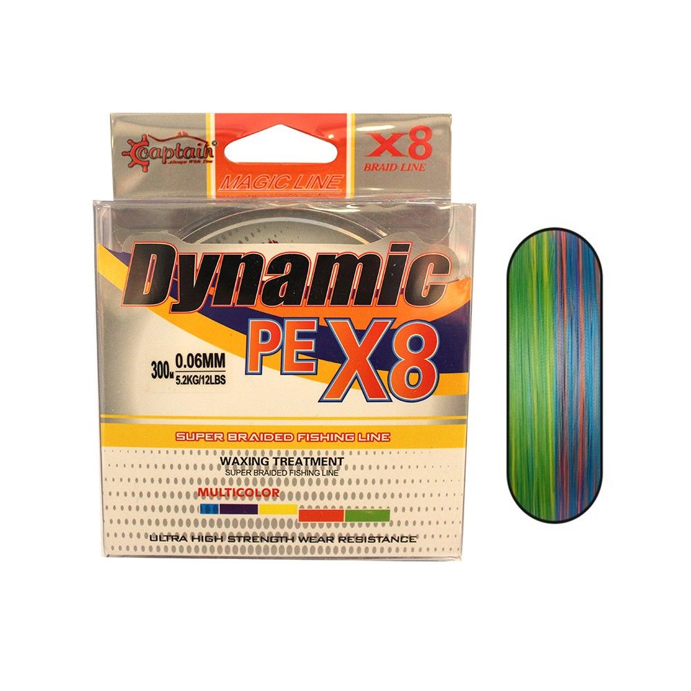 Captain Dynamic PE 0.06 mm 300m 8 Örgü İpi Misina 5.2kg Çeker Multicolor