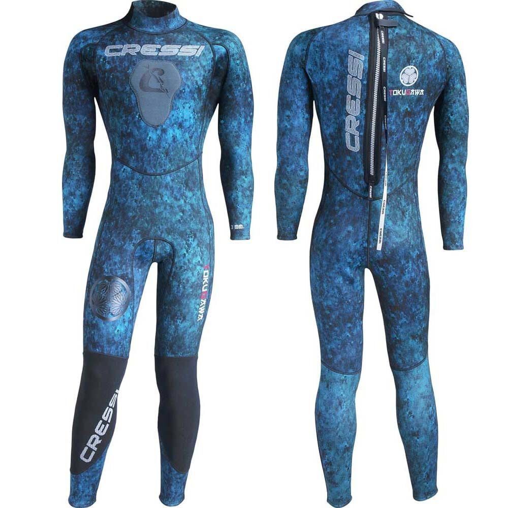 Cressi Tokugawa Man 3 mm Mavi Kamuflaj Dalış Elbisesi 2XL Beden
