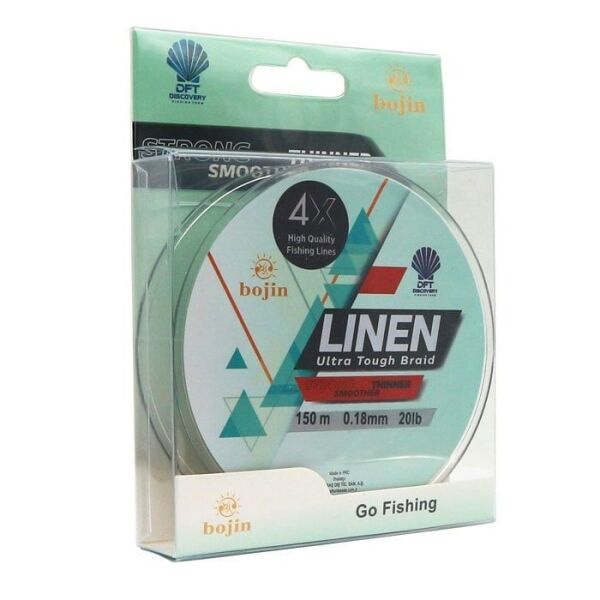 DFT Bojin Linen 0.18 mm 150m Yeşil 4 Örgü İp Olta Misinası 20lbs Çeker