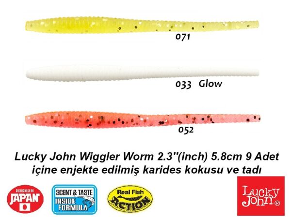 Lucky John Wiggler Worm 2.3'' (5.8cm) 9 Adet 052
