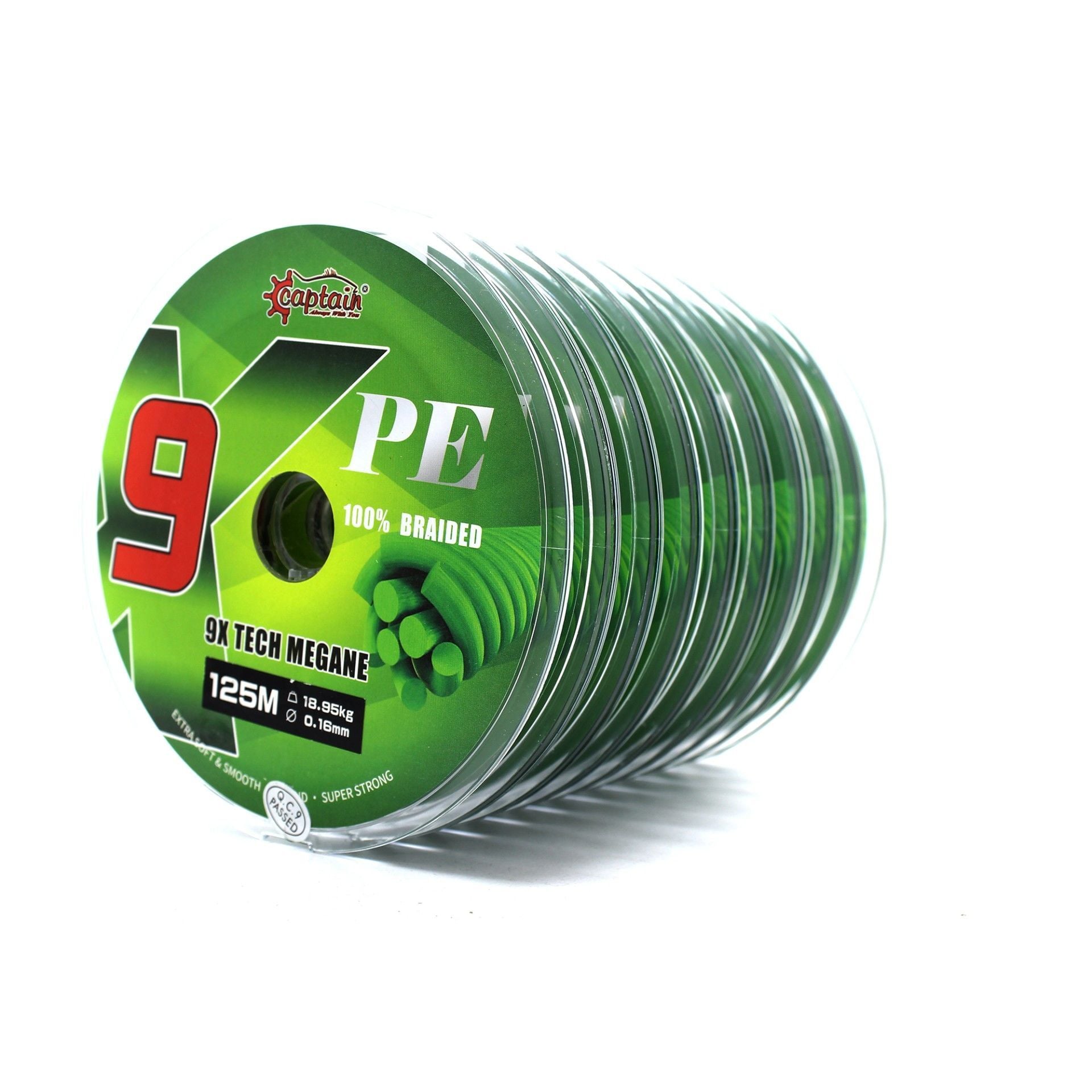 Captain X9 Megane Tech 0.18 mm 125m Dark Green 9 Örgü İp Olta Misinası 19.8kg Çeker