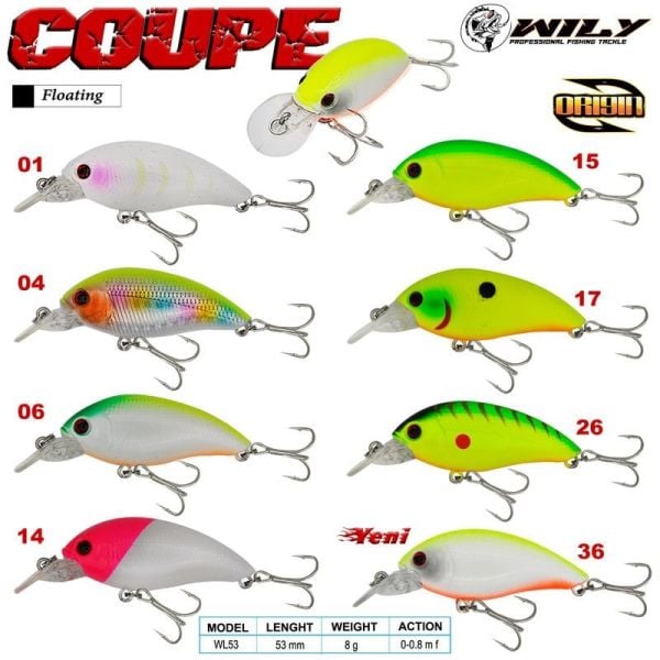 Wily Coupe 5,3 cm Maket Balık 8 gr (0-0.8M) 01