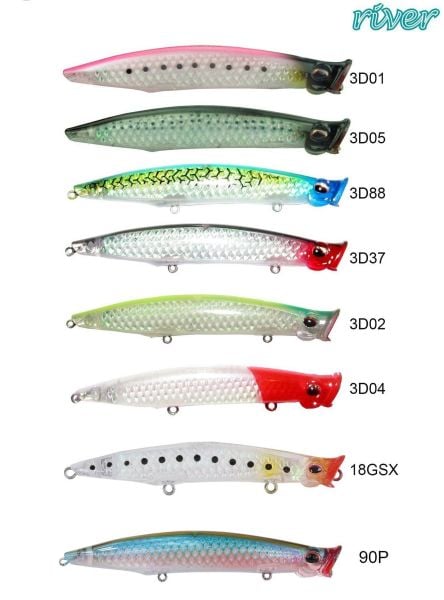 River Pop'n Catch 3D 125 12.5cm 19Gr Popper D88