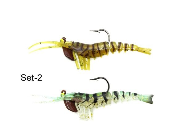 Captain 3048 Magic Shrimp 2li SET 3D Silikon Karides 50mm 3.7gr Suni Yem 2