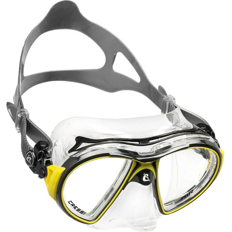 Cressi Air Dalış Maskesi CRYSTAL-BLACK-YELLOW