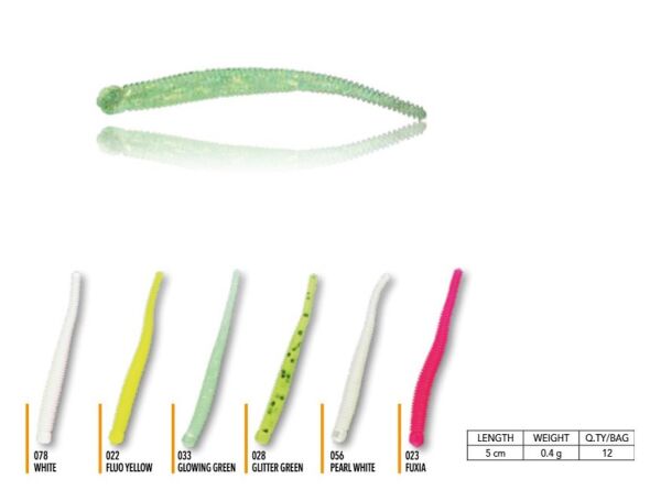 Nomura NM71502205 Stick Rib 5cm Aromalı LRF Silikon Yem 12'li Set White