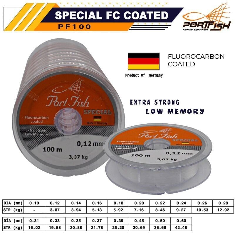 Portfish Special Fluoro Carbon Coated 100 mt 0,20mm