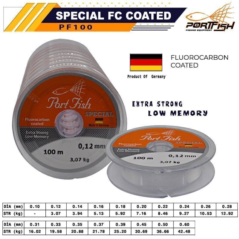Portfish Special Fluoro Carbon Coated 100 mt 0,37mm