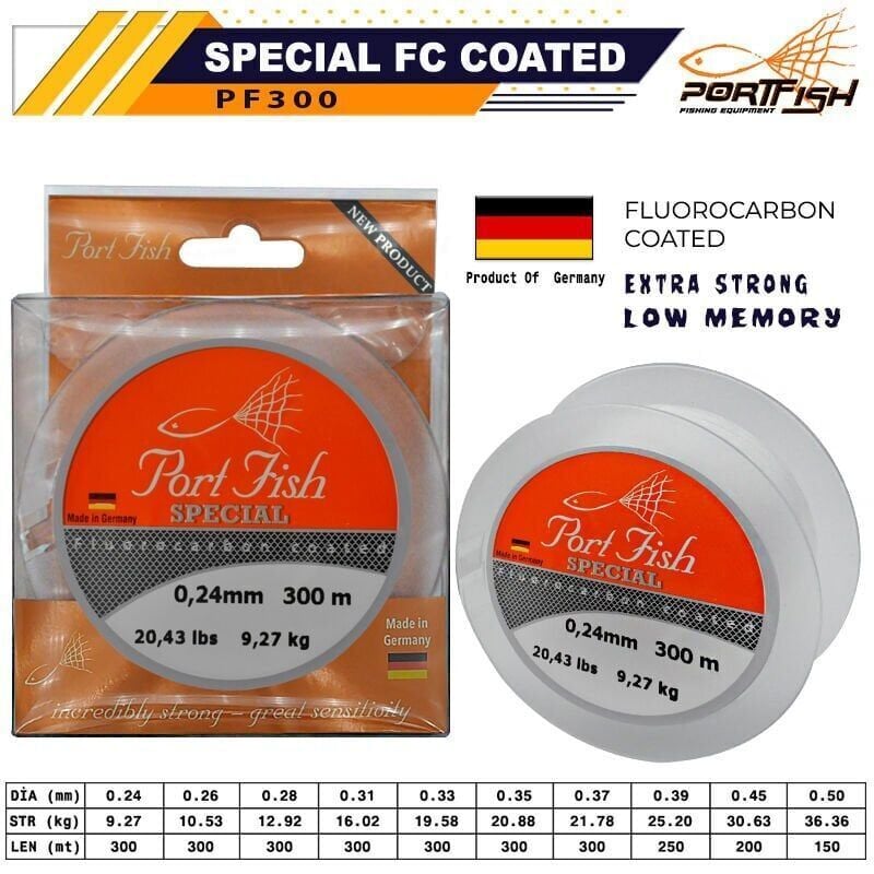 Portfish Special Fluoro Carbon Coated 300 mt 0,50 - 150 mt