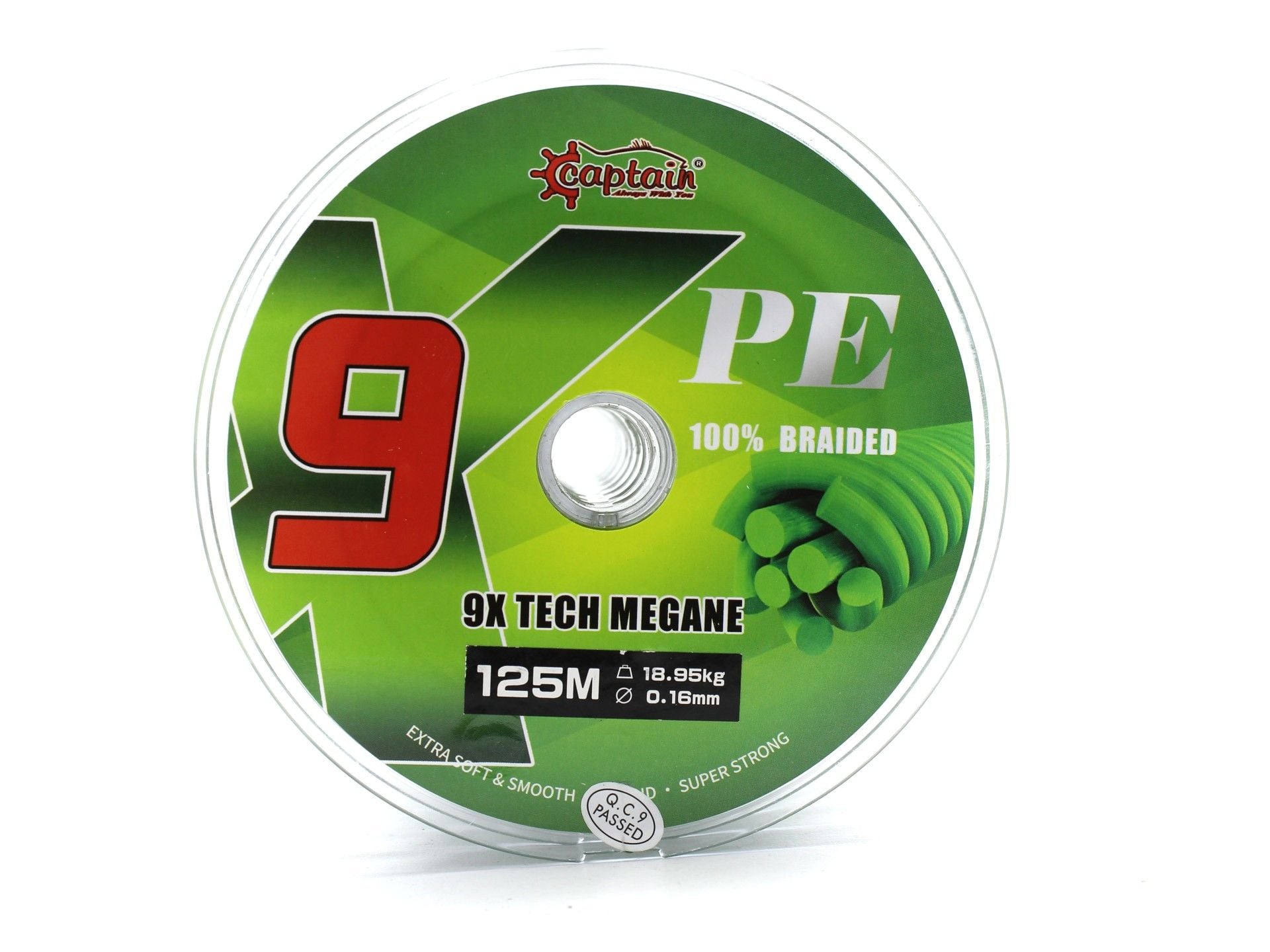 Captain X9 Megane Tech PE 9 Örgü Spin İpi 125mt Dark Green 0.18 mm