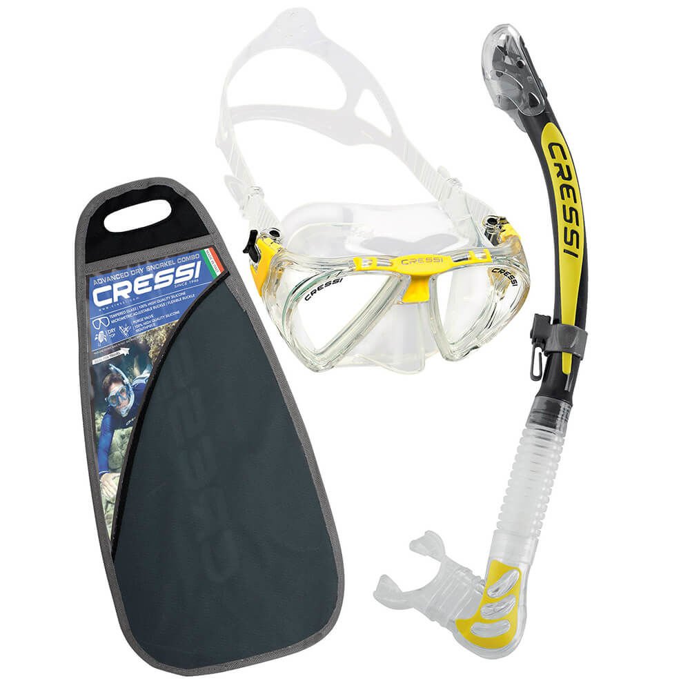 Cressi Penta - Alpha Maske Şnorkel Set BLACK - YELLOW