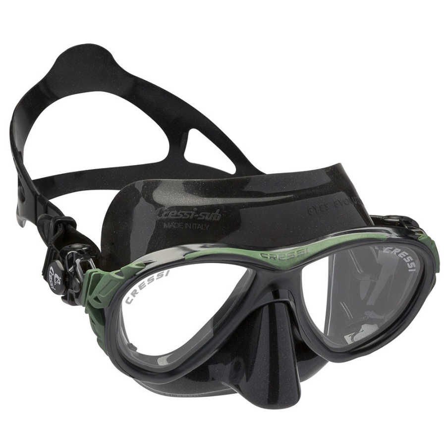 Cressi Eyes Evolution Crystal Dalış Maskesi BLACK-GREEN