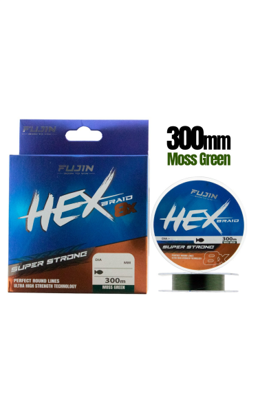 Fujin Hex Braid 8x 0.16 mm 300mt Moss Green 8 Örgü PE İp Misina 9.1kg Çeker