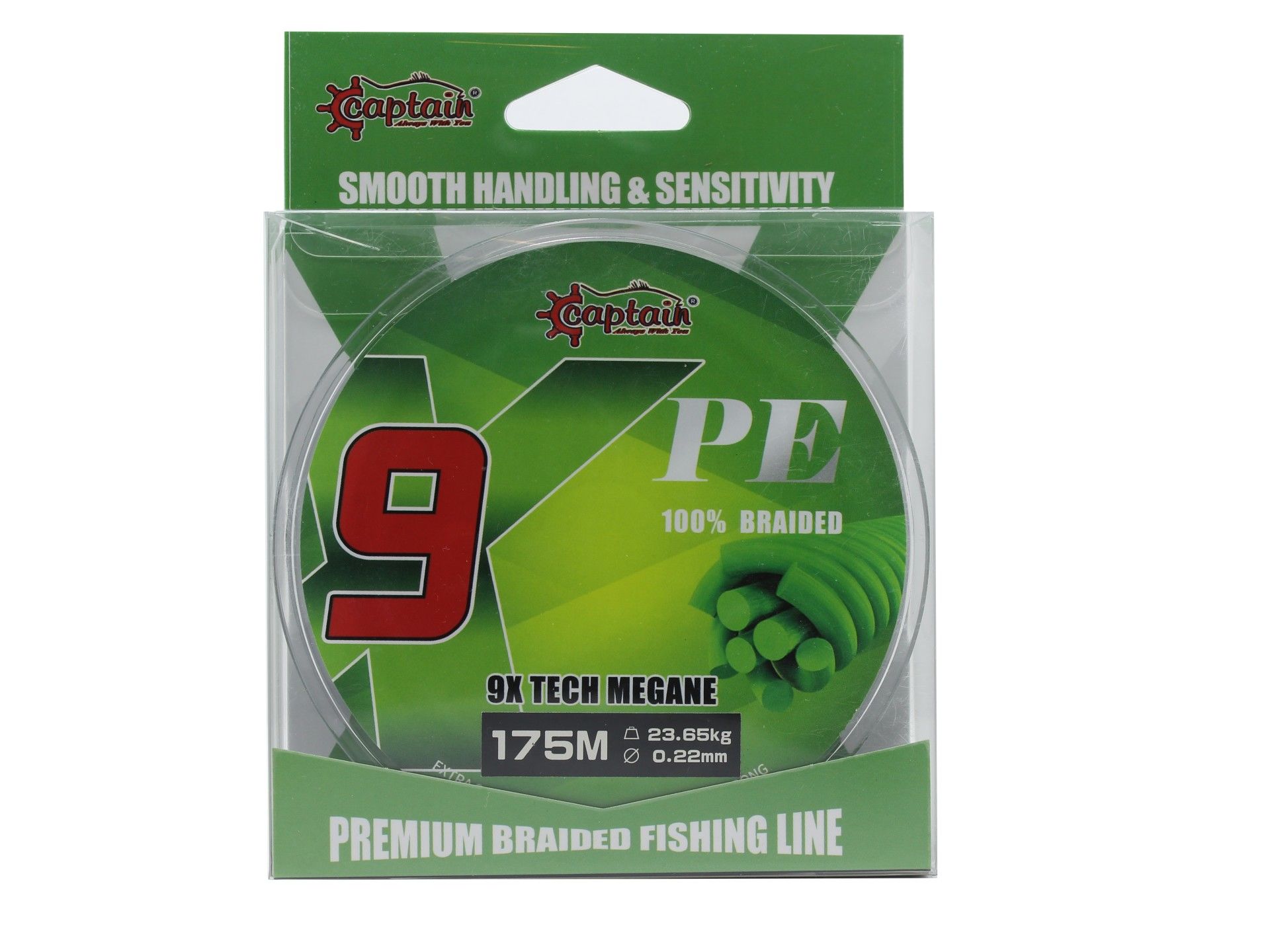 Captain X9 Megane Tech PE 9 Örgü Spin İpi 175mt Dark Green 0.16 mm