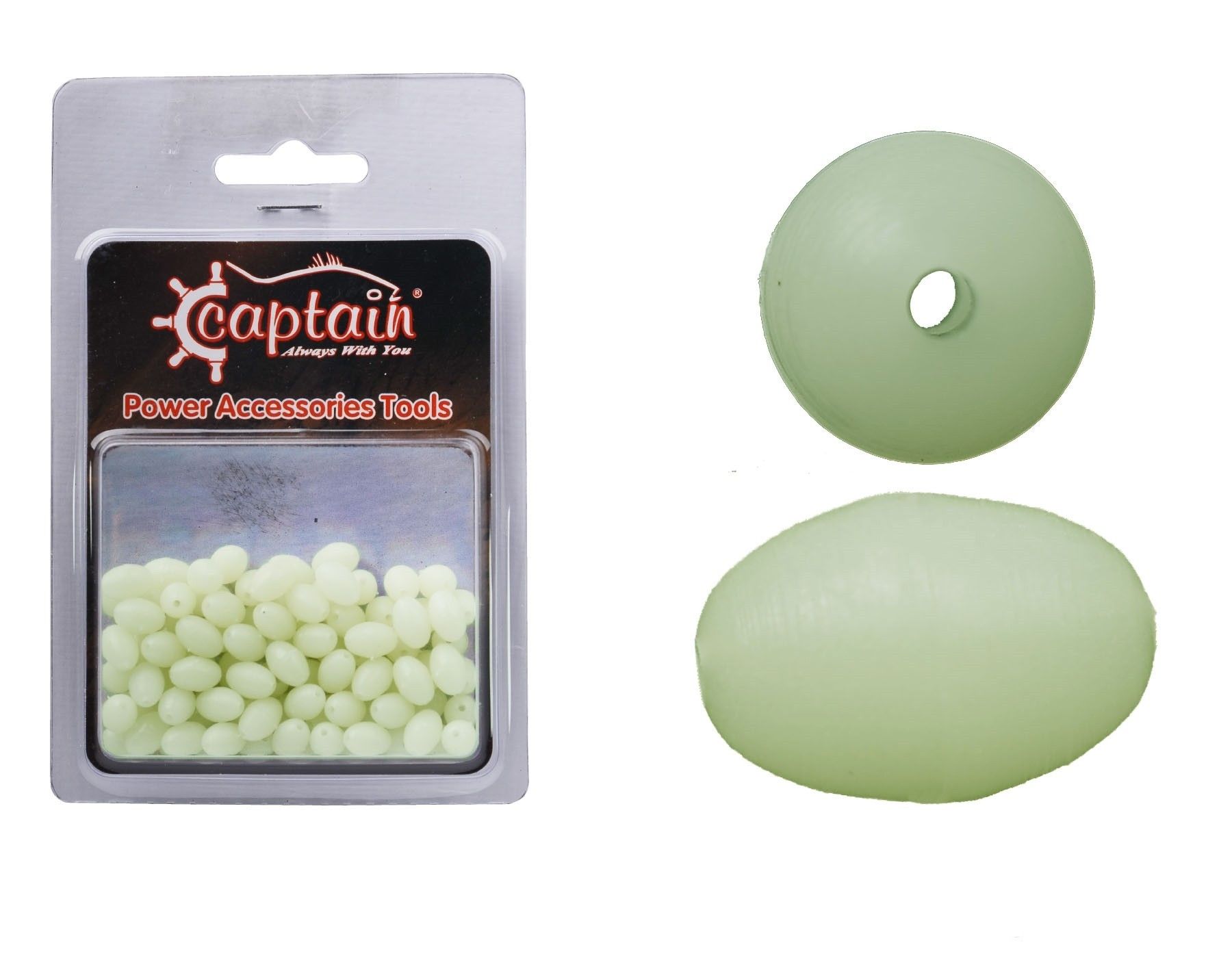 Captain  Glow Boncuk Oval Çapari ve Takım Boncuğu 100'lü Paket 10 mm