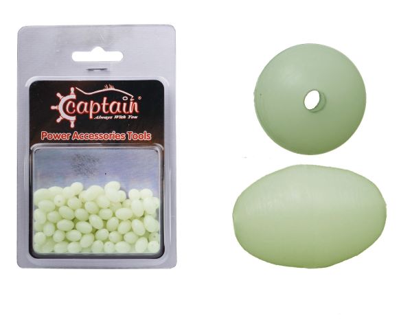 Captain  Glow Boncuk Oval Çapari ve Takım Boncuğu 100'lü Paket 10 mm
