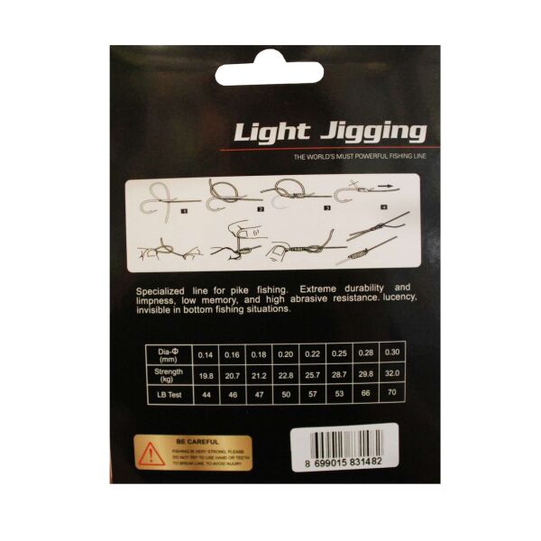 Captain Light Jigging 12X Ultra PE 12 Örgü Jig İpi 300mt Multi Color