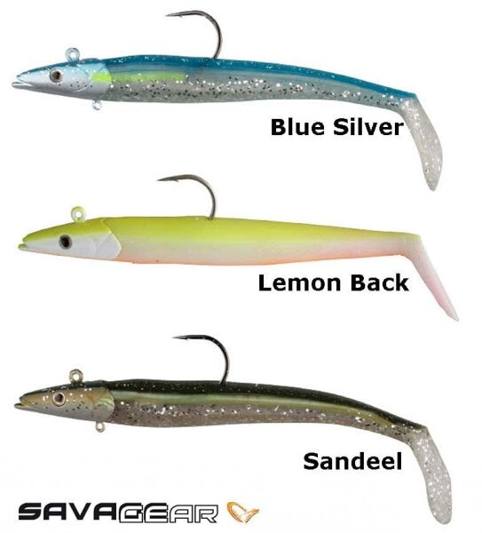 Savage gear Sandeel 18 cm 100 gr 2+1 Adet Sahte Balık Lemon Back