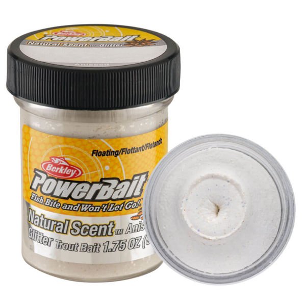 Berkley Powerbait Natural Glitter Trout Bait Aniseed Sahte Yemi WHITE - 50GR