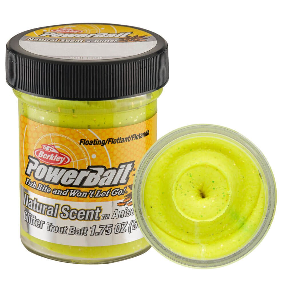 Berkley Powerbait Natural Glitter Trout Bait Aniseed Sahte Yemi SUNSHINE YELLOW - 50GR