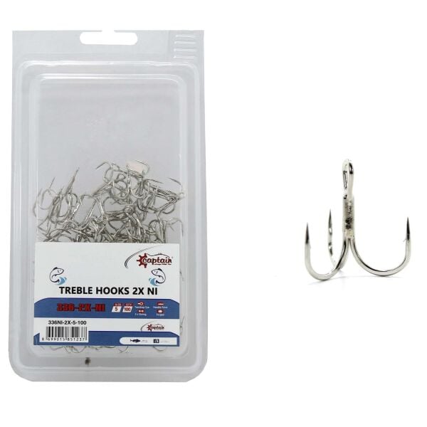 Captain 336 Üçlü İğne Sahte Balık İçin 100lü Kutu Nikel