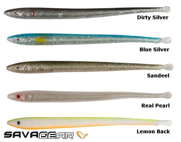 Savage gear LB Sandeel Slug 14 cm 6 Adet Sahte Balık Blue Silver